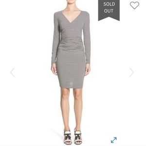 Leith Striped V-Neck Bodycon Dress